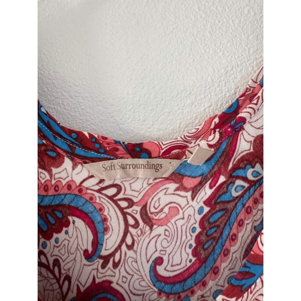 Soft Surroundings | Kara Framboise Red Paisley Short Sleeve Maxi Dress - Picture 4 of 6